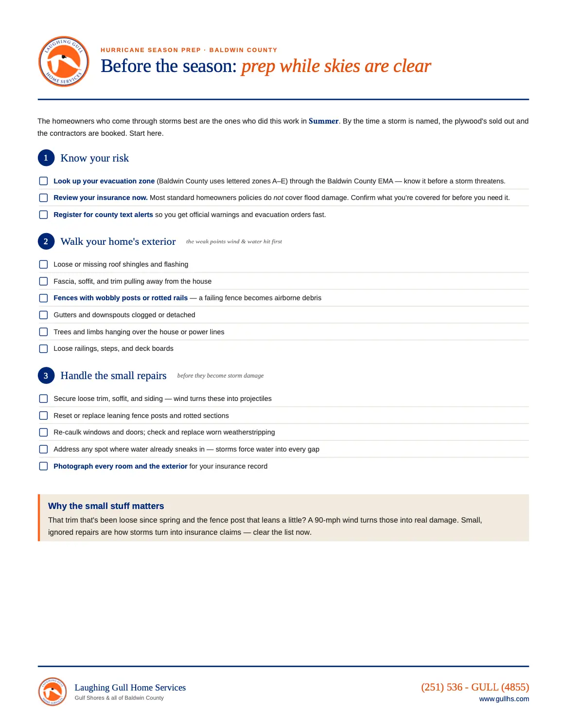 2026 hurricane season home prep checklist for Gulf Coast homeowners